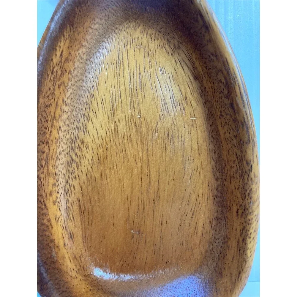 Monkey Pod Tray Pineapple Honolulu Waikiki Hawaii Bowl 9.25 x 4 inches